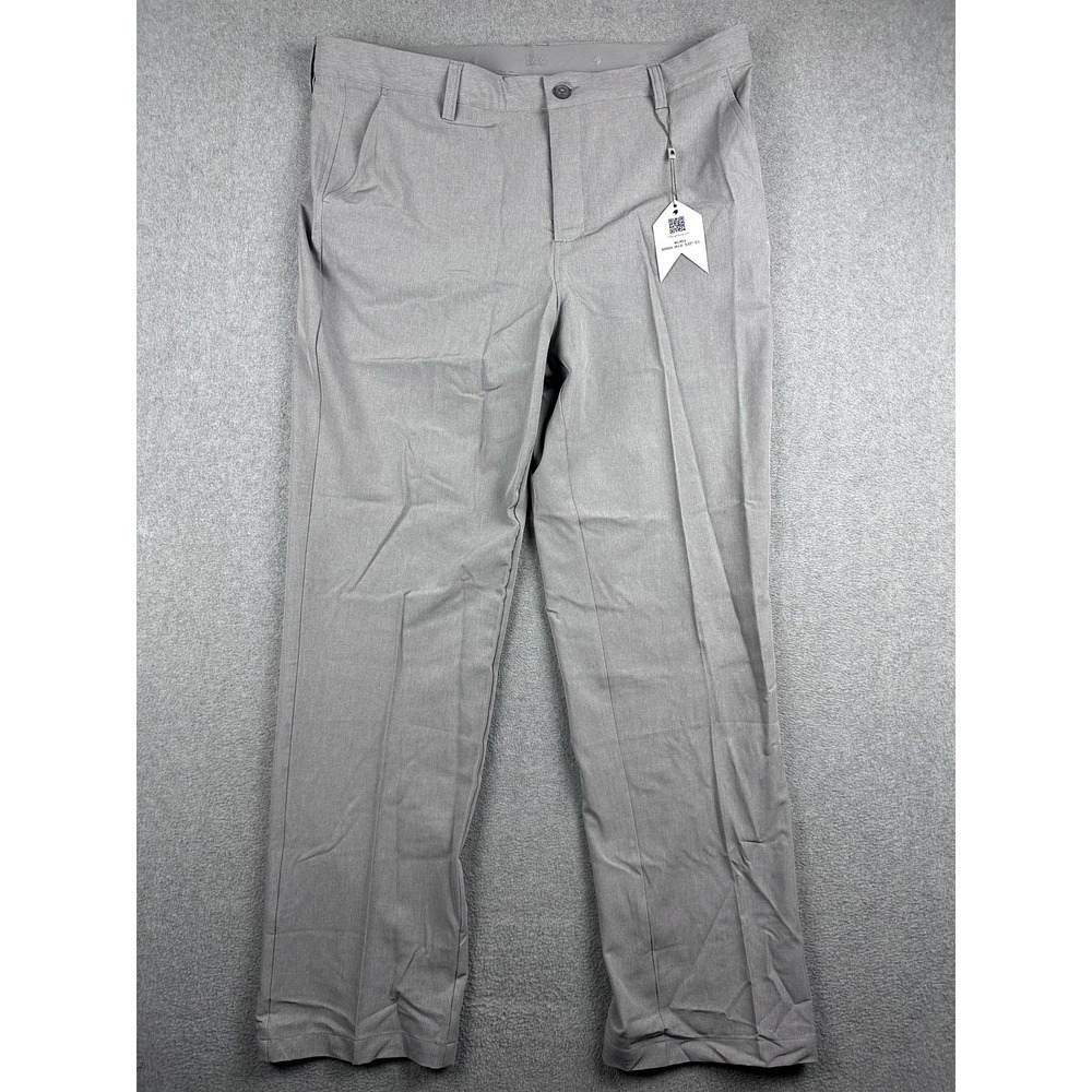 1764 Signature Wilkes Dress Pants Mens 38x30 Gray Stretch Straight Casual Office